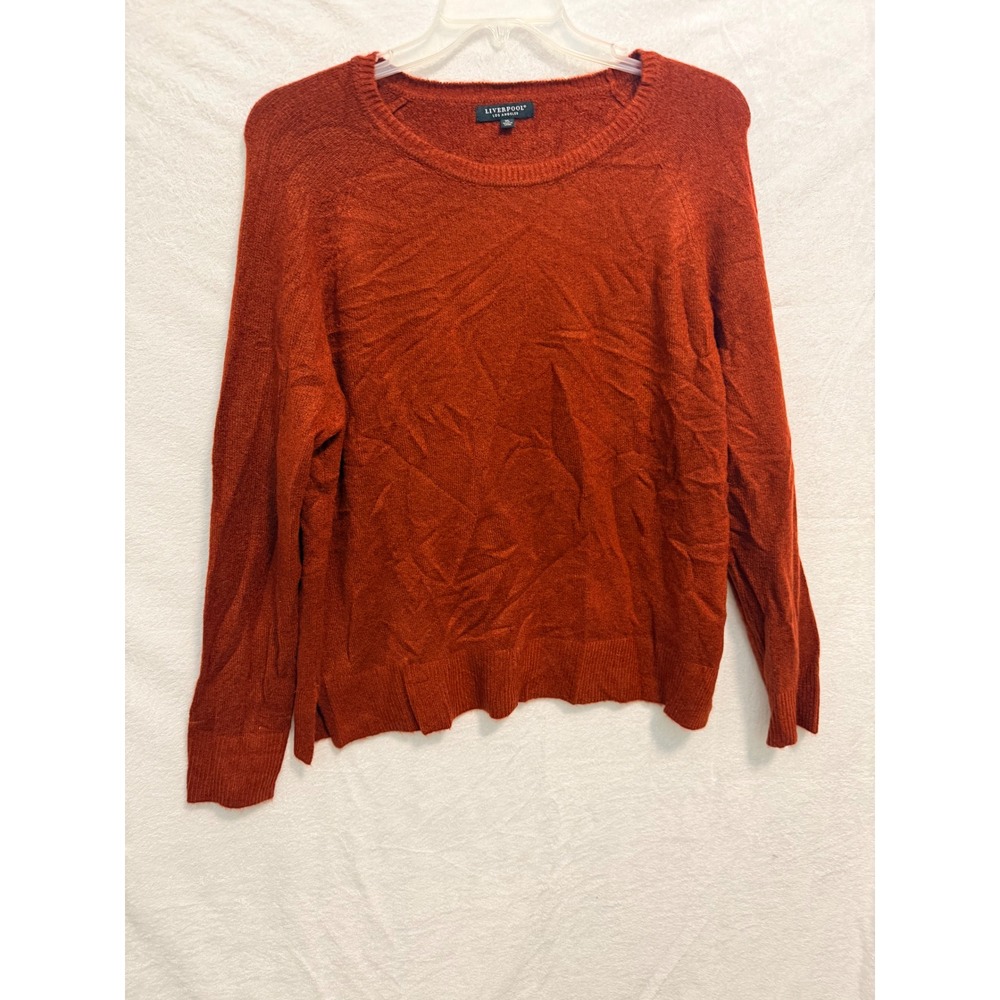 Liverpool Los Angeles Saffron Heather Crew Neck Wool Blend Sweater XL LM8397SW44